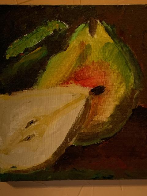 A still life of two pears